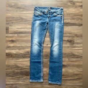 Y2K Silver Women's Straight Leg Jeans